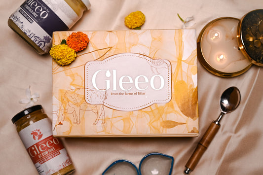 Gleeo Gift Box - Combo of Two 250ML Cow and Buffalo A2 Ghee