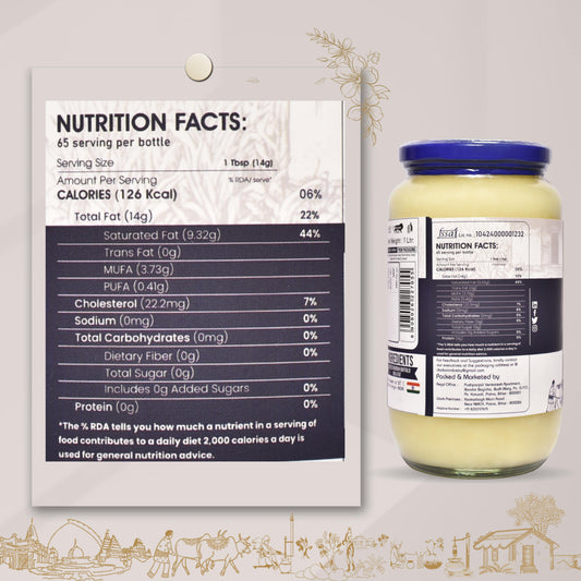 1 Liter Bilona A2 Murrah Buffalo Ghee