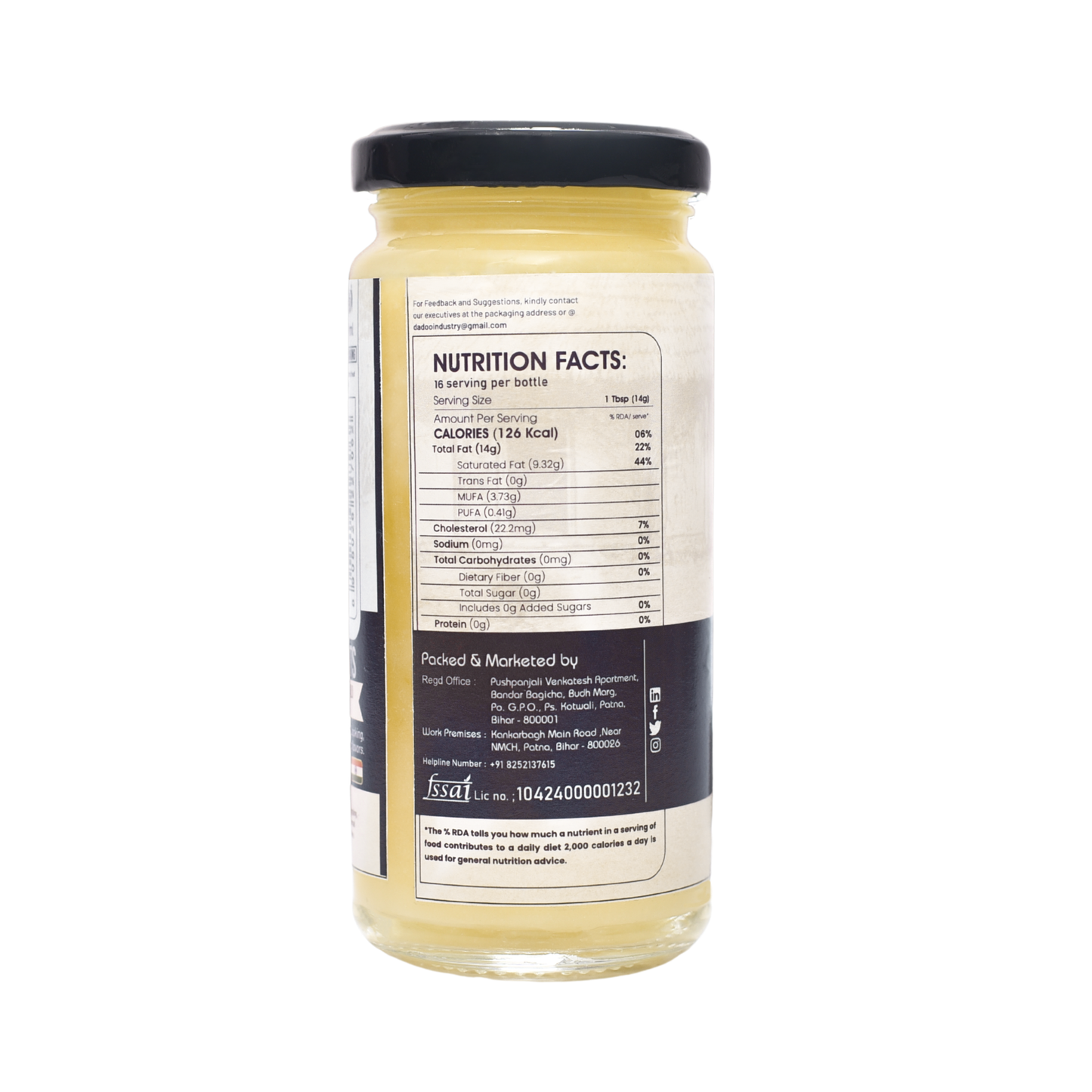 250 ml Bilona A2 Murrah Buffalo Ghee