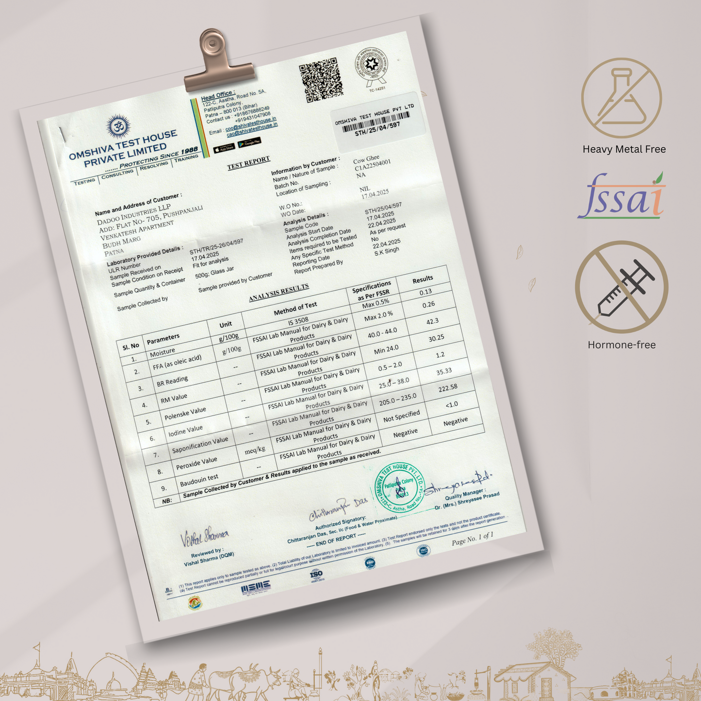 1 Liter Bilona A2 Murrah Buffalo Ghee