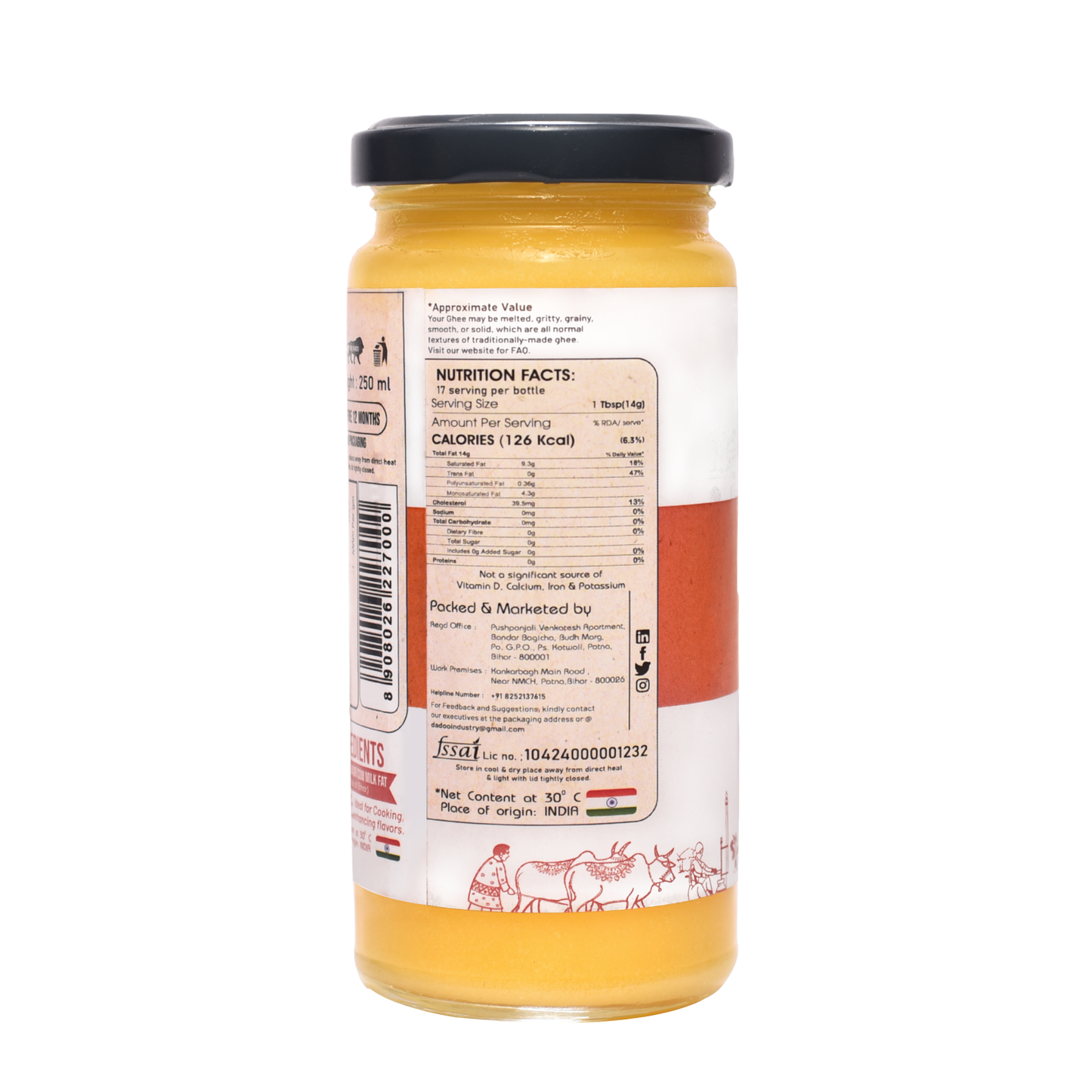 250 ml Bilona A2 Bachaur Cow Ghee